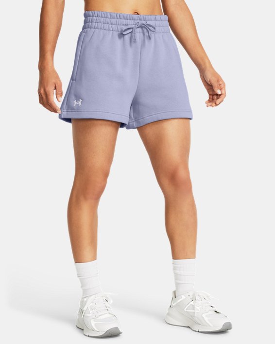 Women's UA Rival Fleece Shorts in Purple image number 0